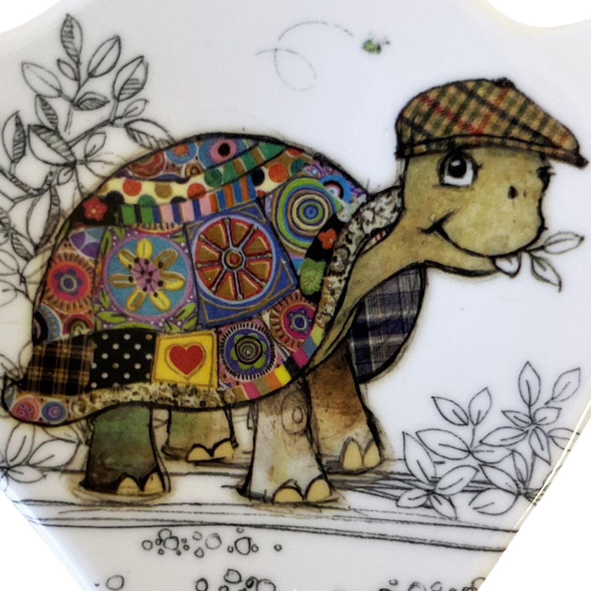 Jane Crowther Bug Art Turtle saucer for tea bag