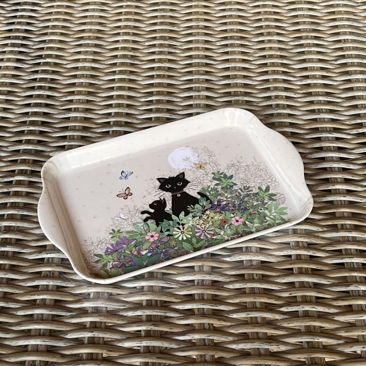 Mini rectangular cats and butterflies tray