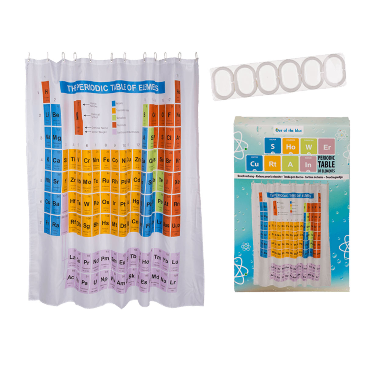 Periodic System shower curtain 180 x 180 cm
