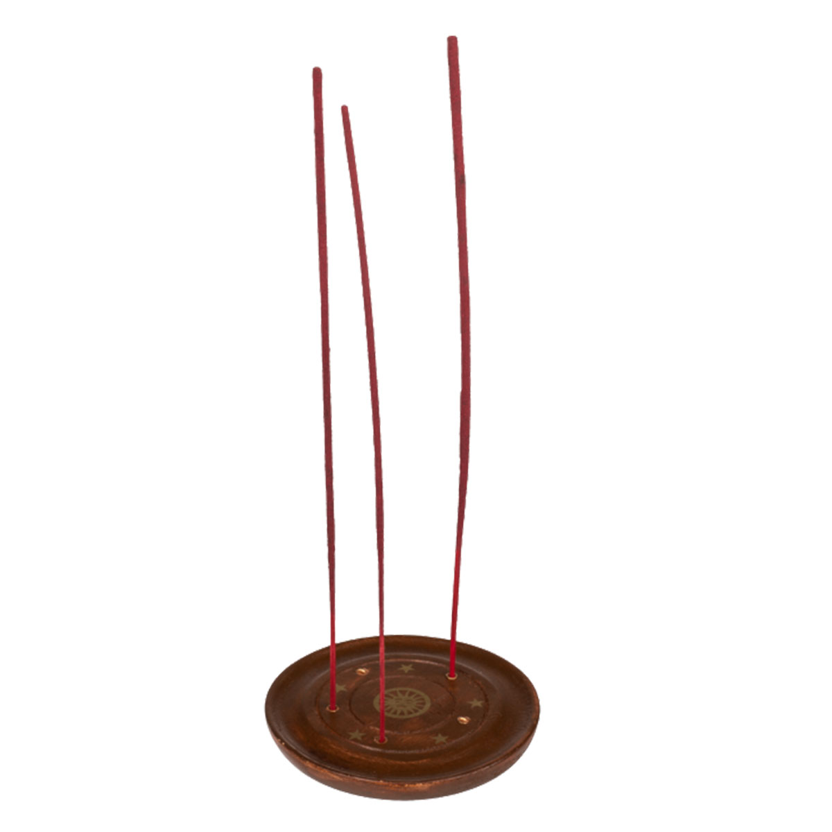 Round wooden incense stick holder - Sun