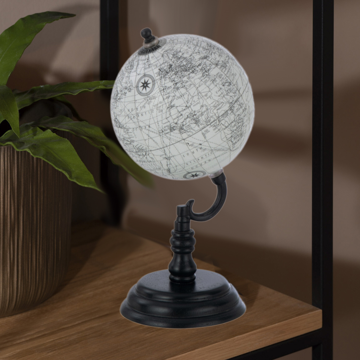 White and black Terrestrial Globe 25 cm