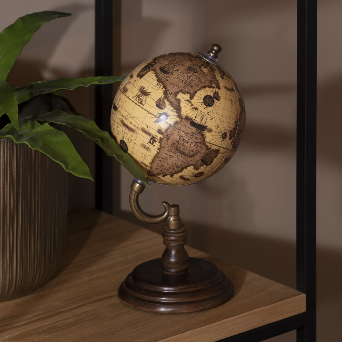 Brown Terrestrial Globe 25 cm