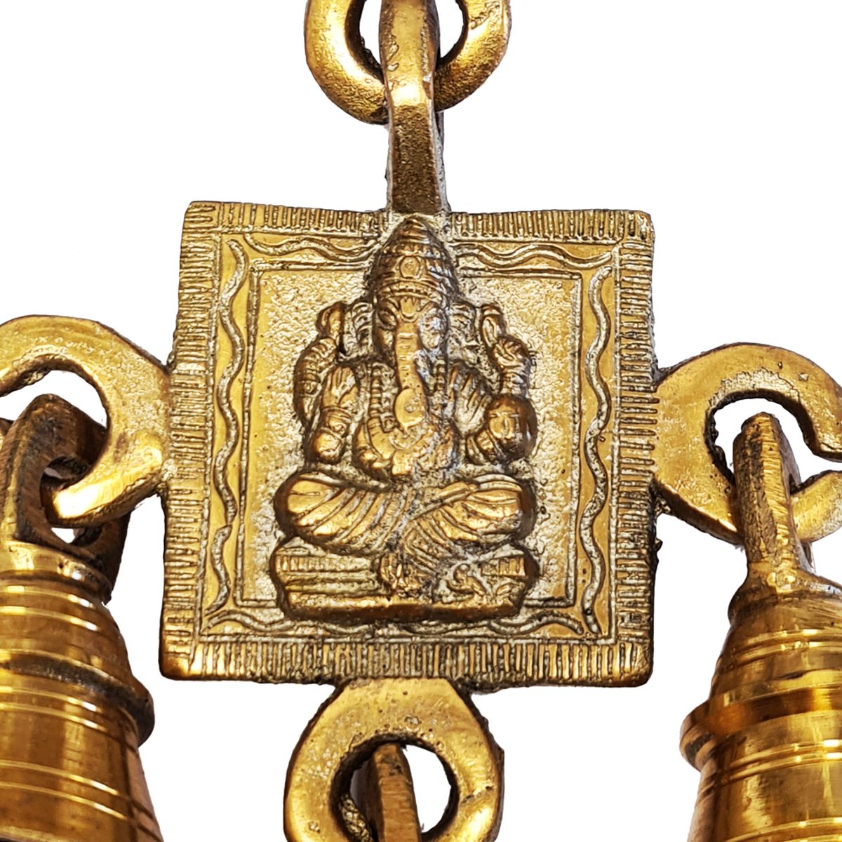Brass patinated Handing bells Ganesh