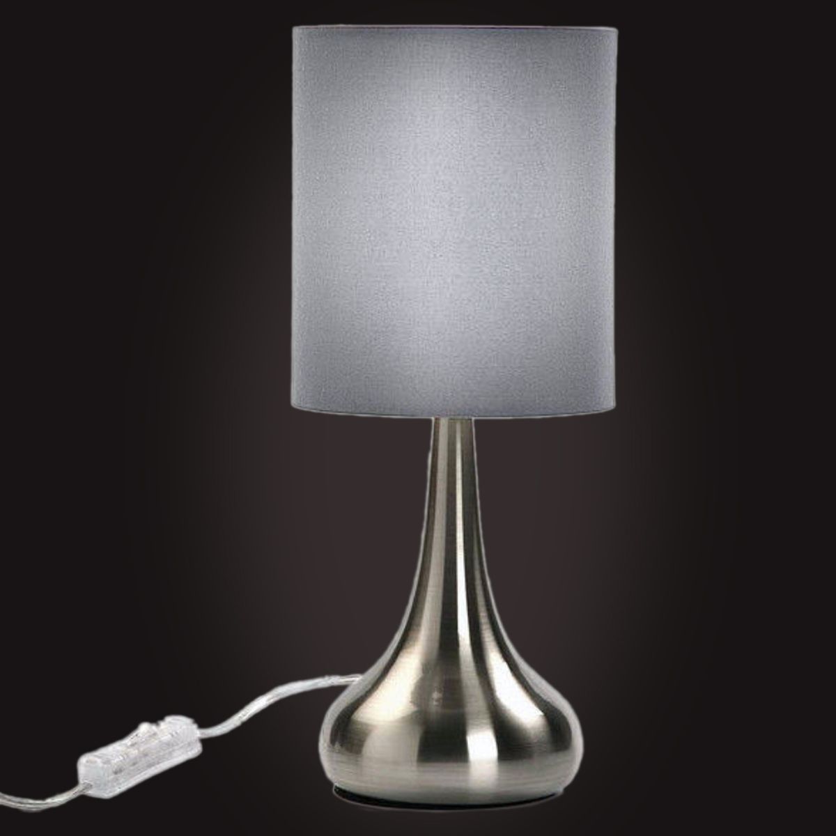 Gray metal table lamp
