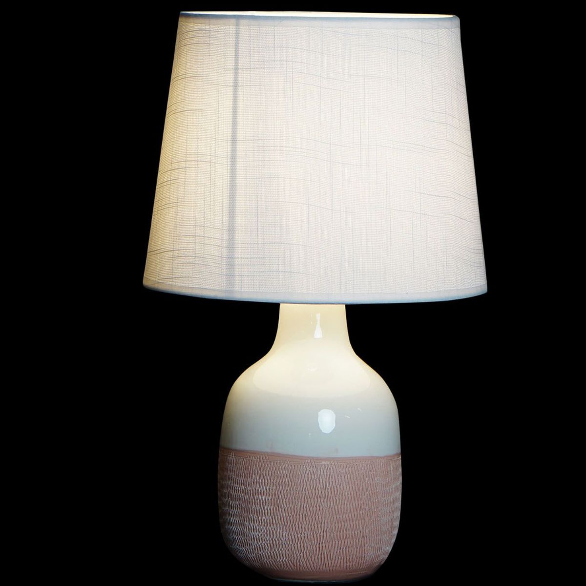 White and salmon ceramic lamp 42 cm