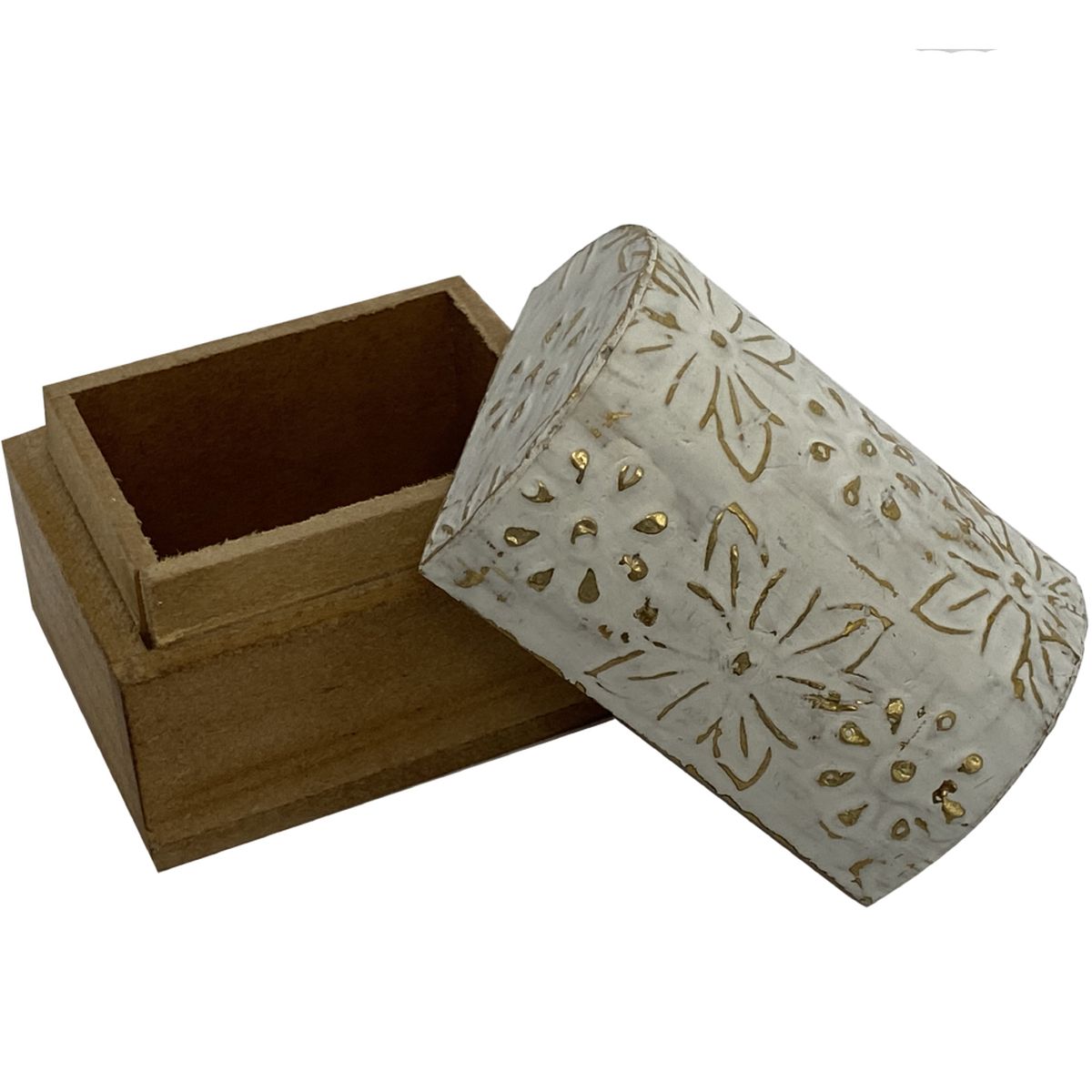 Mini White and natural wooden box