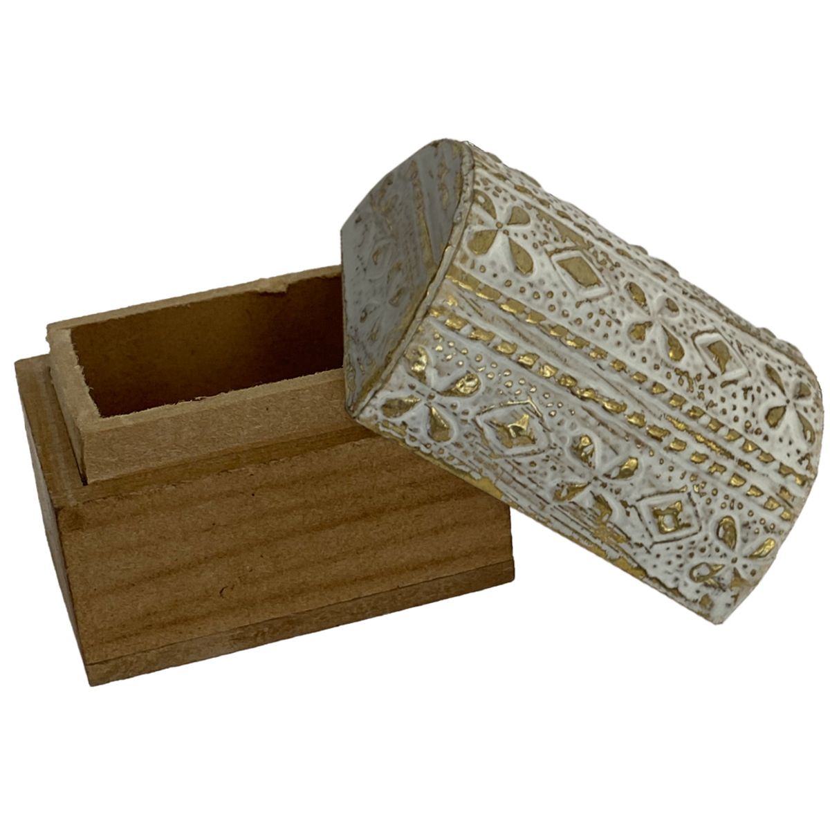 Mini White and natural wooden box