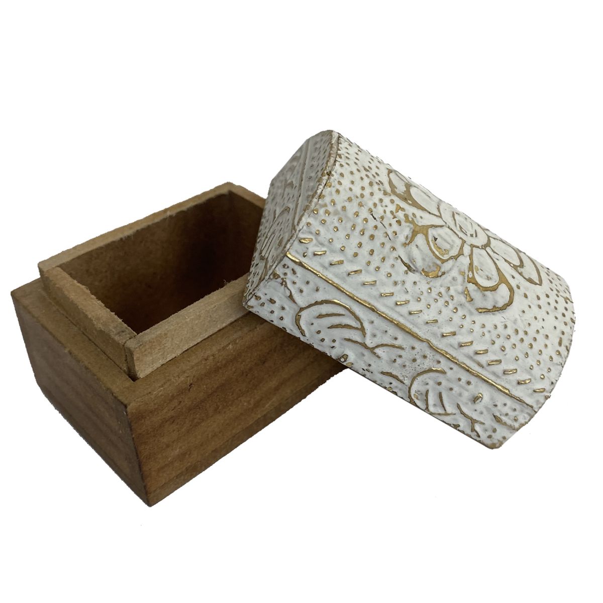 White and natural Mini wooden box