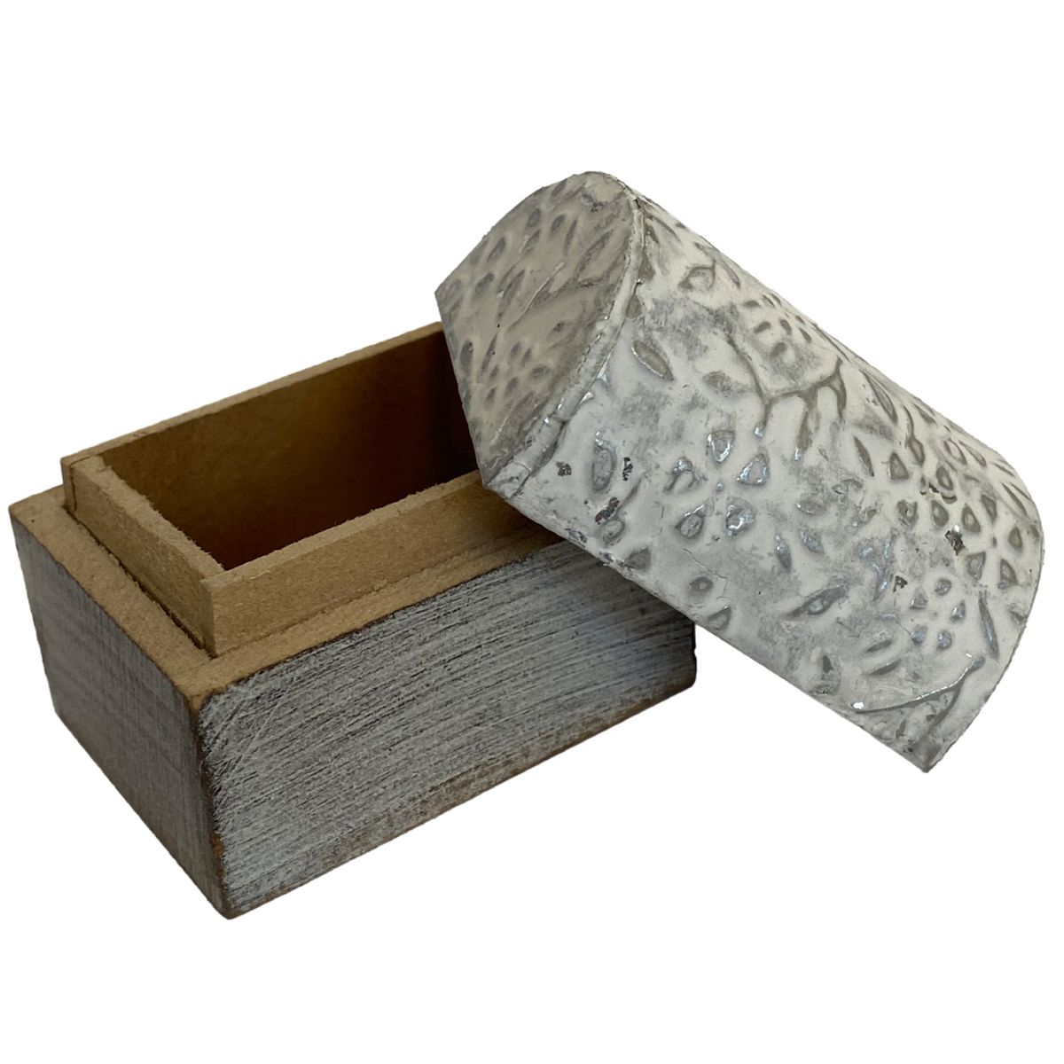 Mini White and natural wooden box
