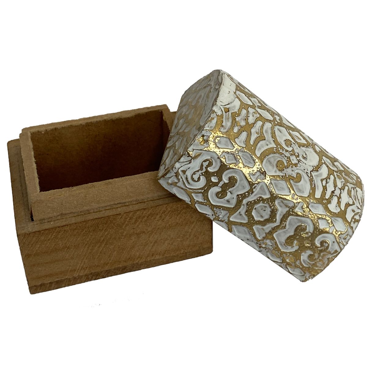 White and natural Mini wooden box