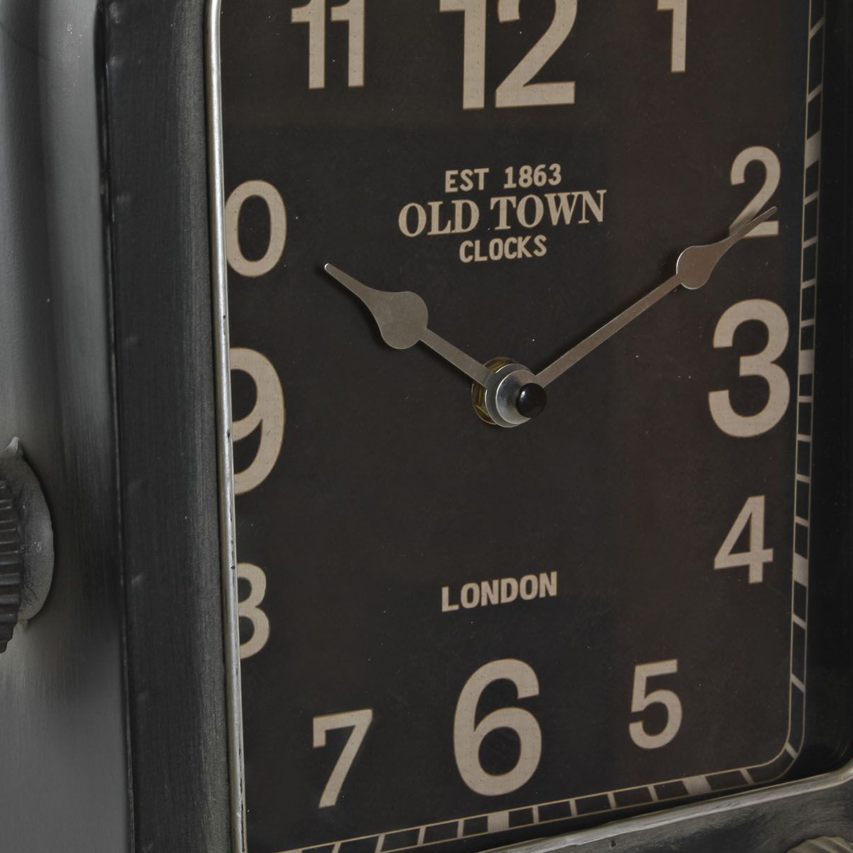 Gray metal retro clock