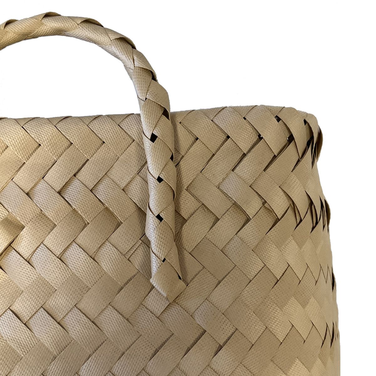 Braided paper fiber basket - Beige - 40 cm