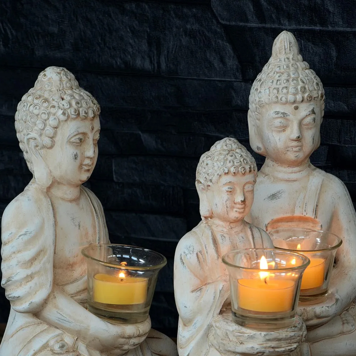 Terracotta Buddha candle holder