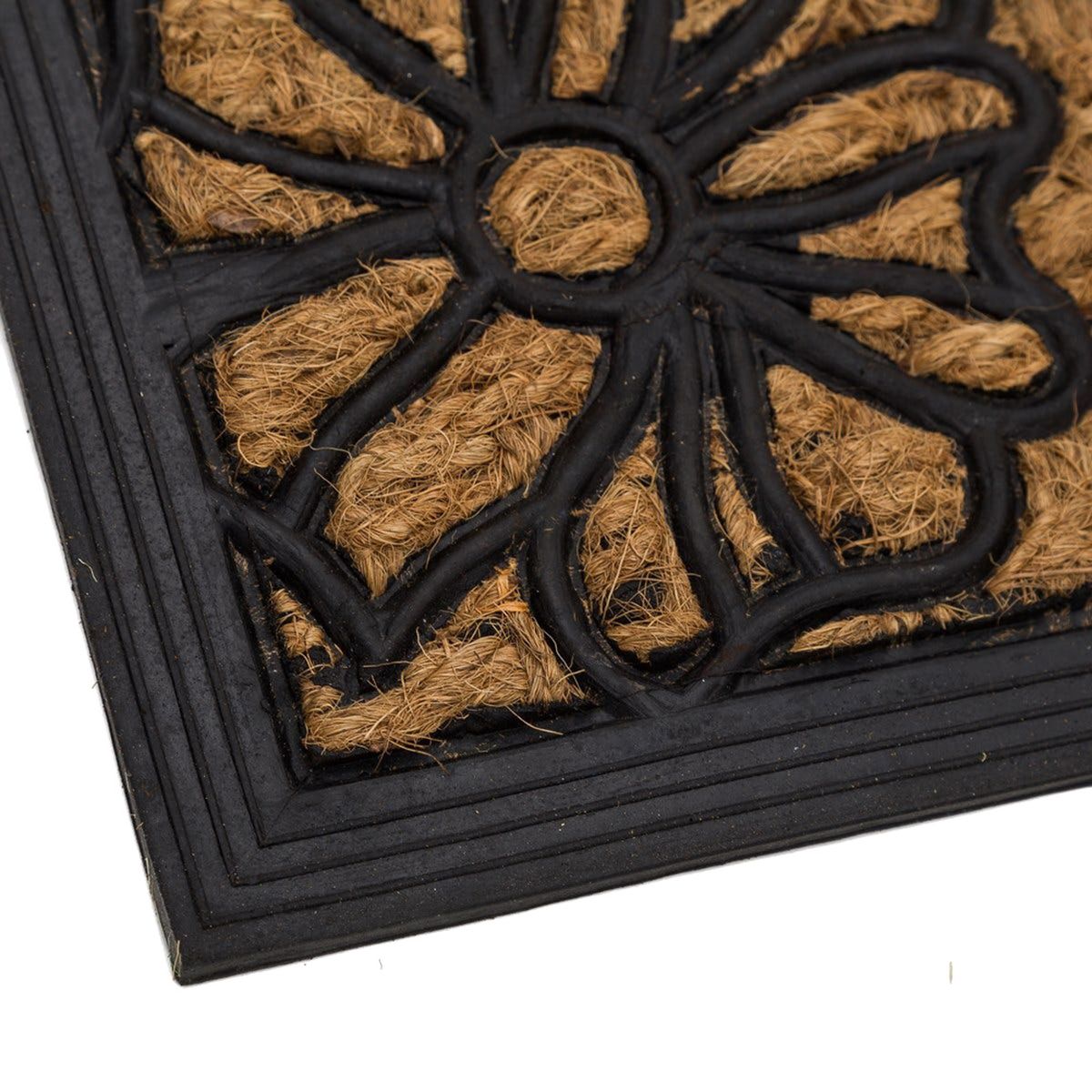 Coconut fibers Doormat - FLOWERS PANAMA - 60 cm