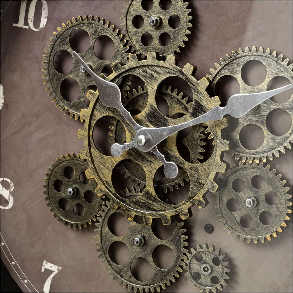 Industrial clock with gears