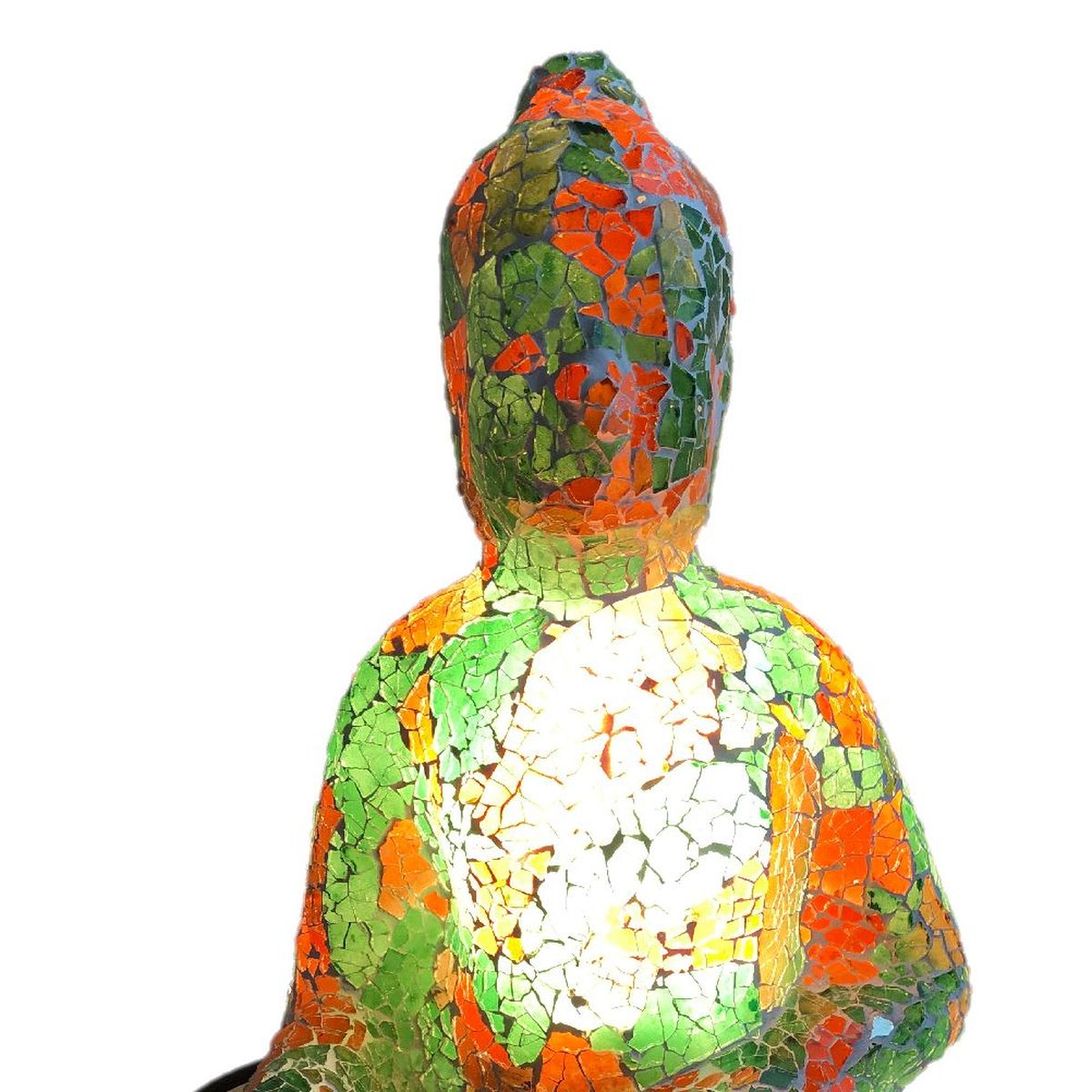 Orange and green Buddha Glass Lamp