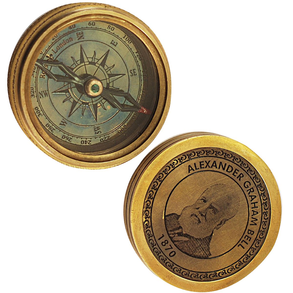 Ornamental Brass Compass - Alexander Graham Bell