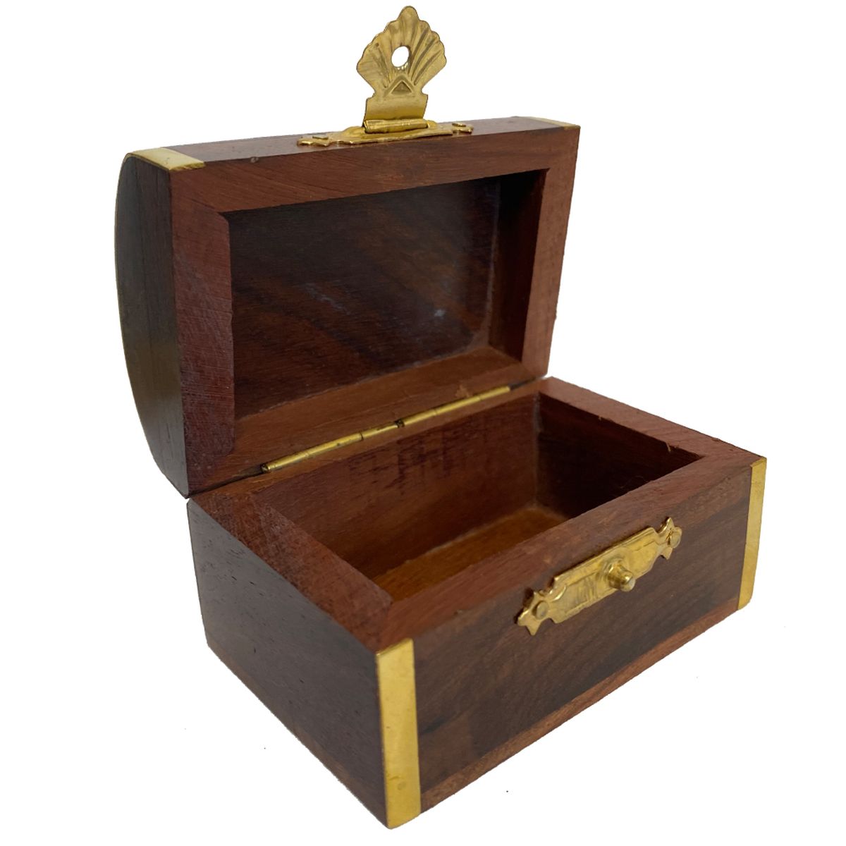 Wooden box with brass borders