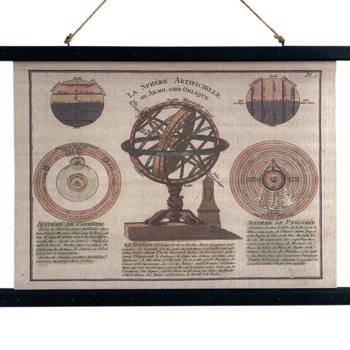 Decorative canvas Armillary Globe to hang