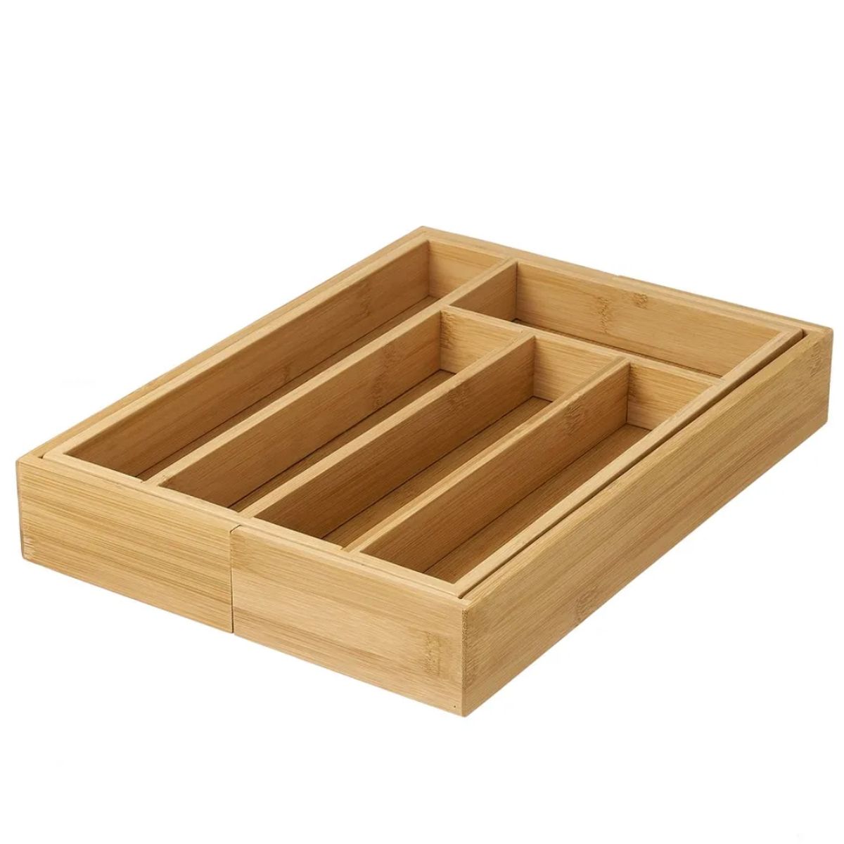 Expandable cutlery storage tray