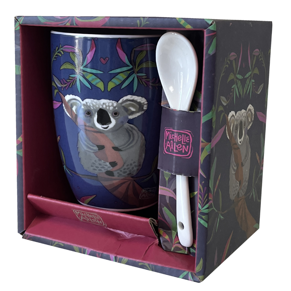 Mug with spoon koala by michelle allen