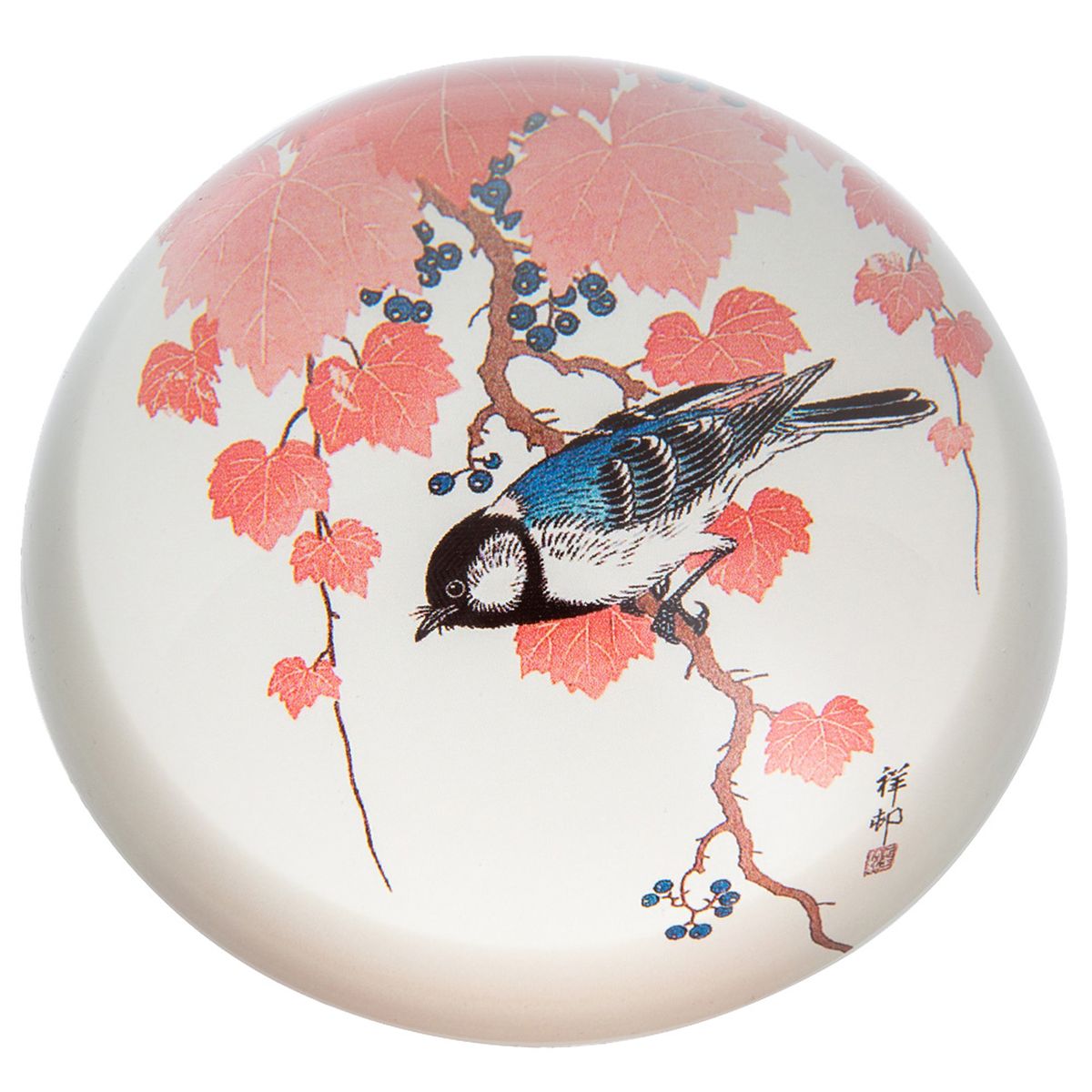 Paperweight -  Tit and Grapes By Koson