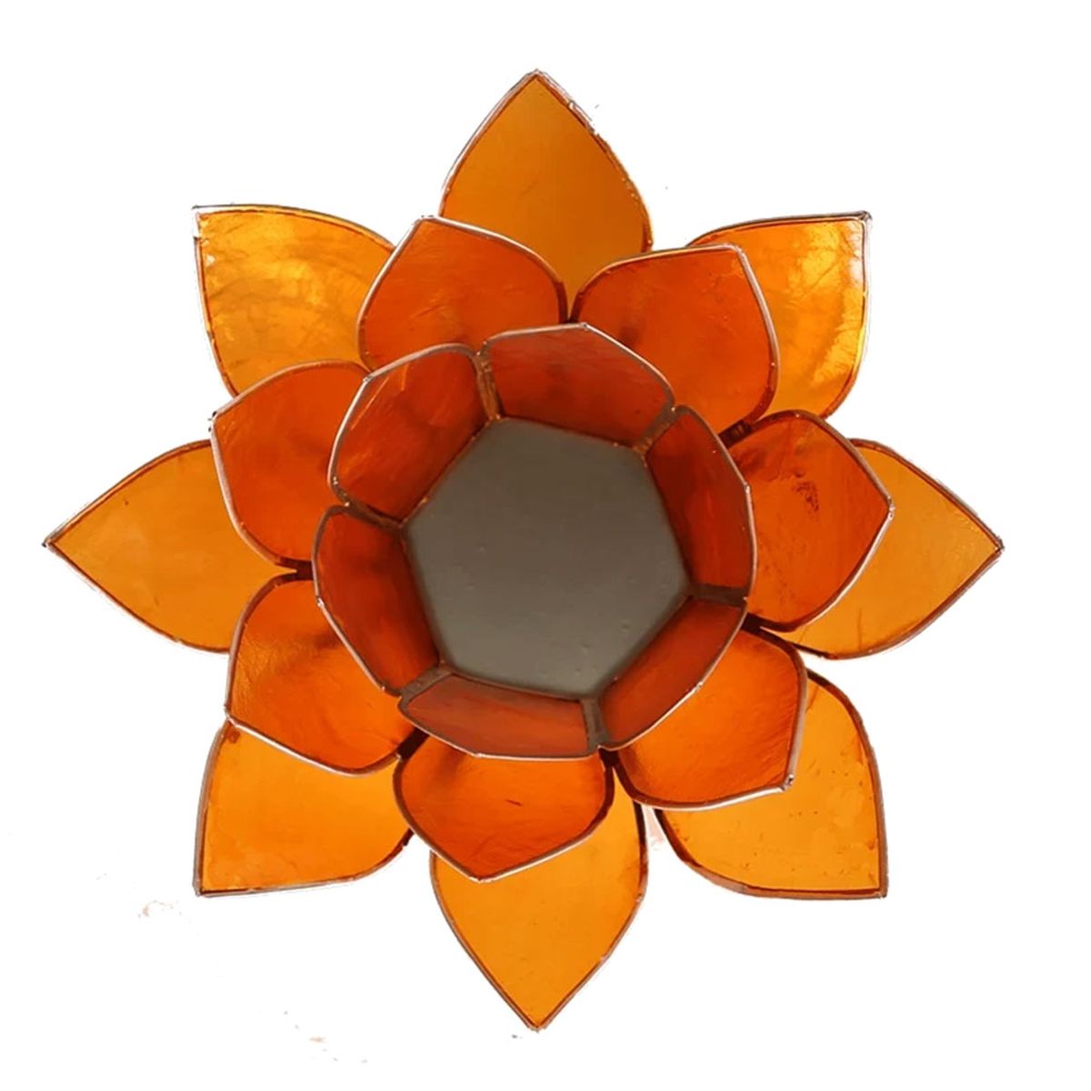 Lotus candleholder chakra 2 orange silverlining