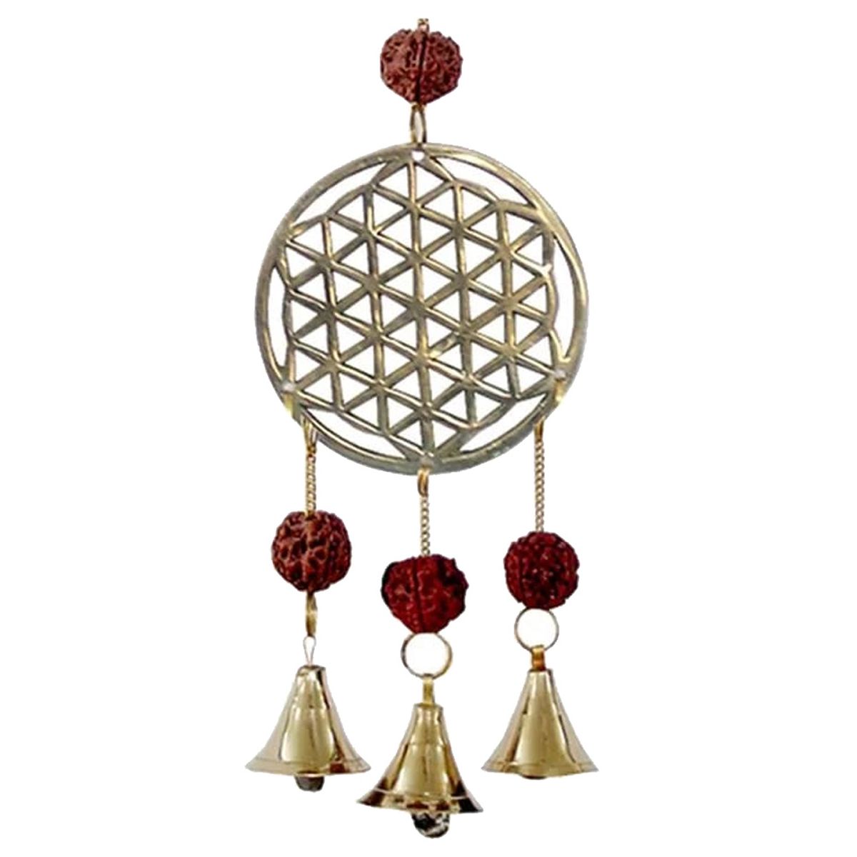 Wind chime Flower of life with Rudraksha beads
