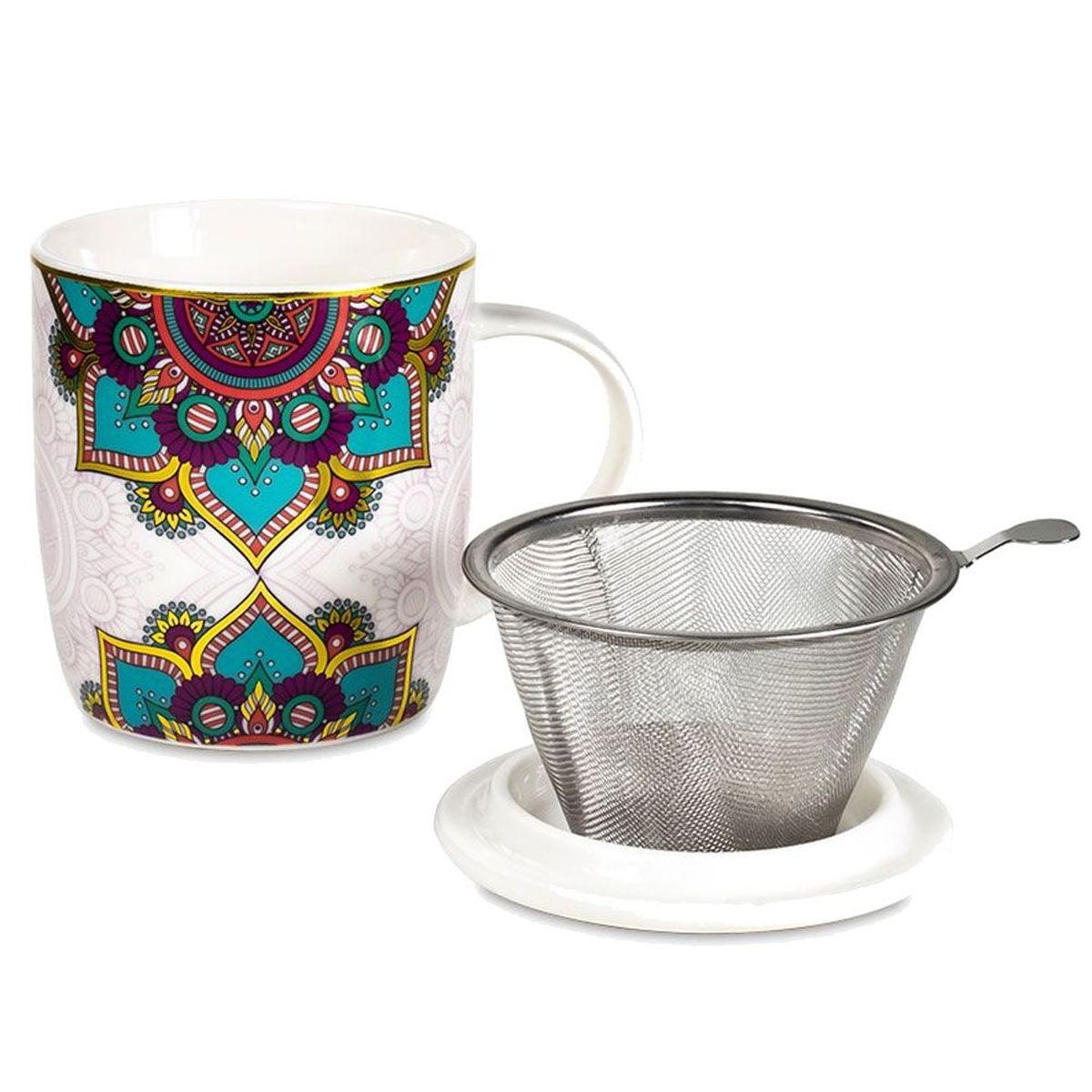 Gift box Tea Infuser Mug - Mandala