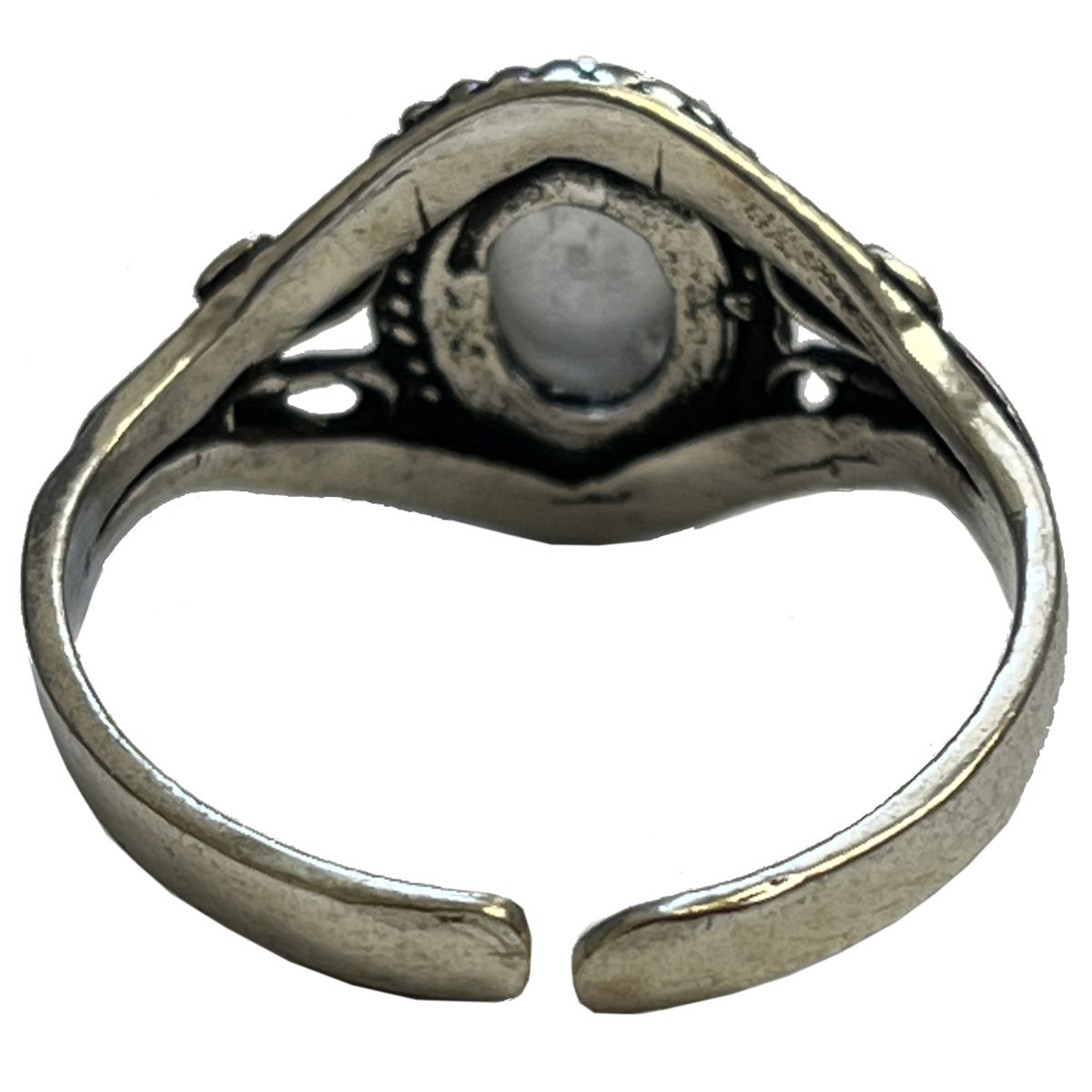 Brass and rock crystal adjustable ring