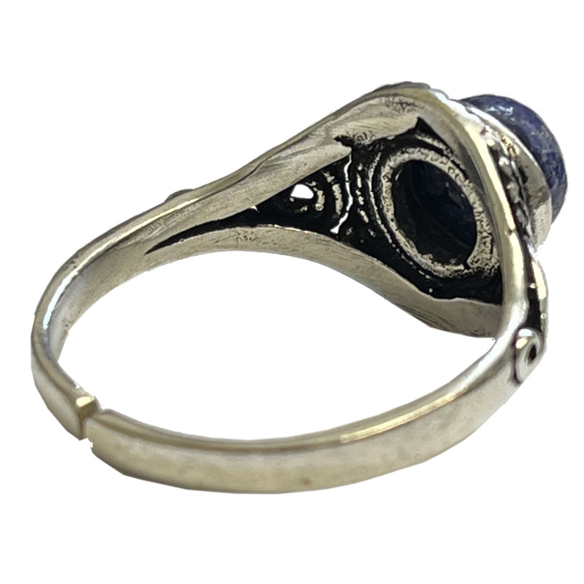 Brass and Lapis lazuli adjustable ring