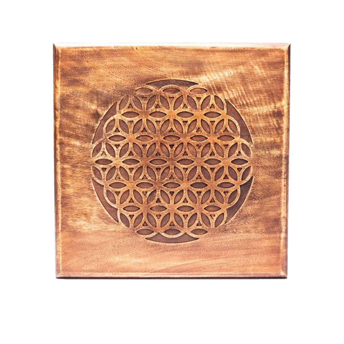 Mini Wooden Side Table Flower of Life