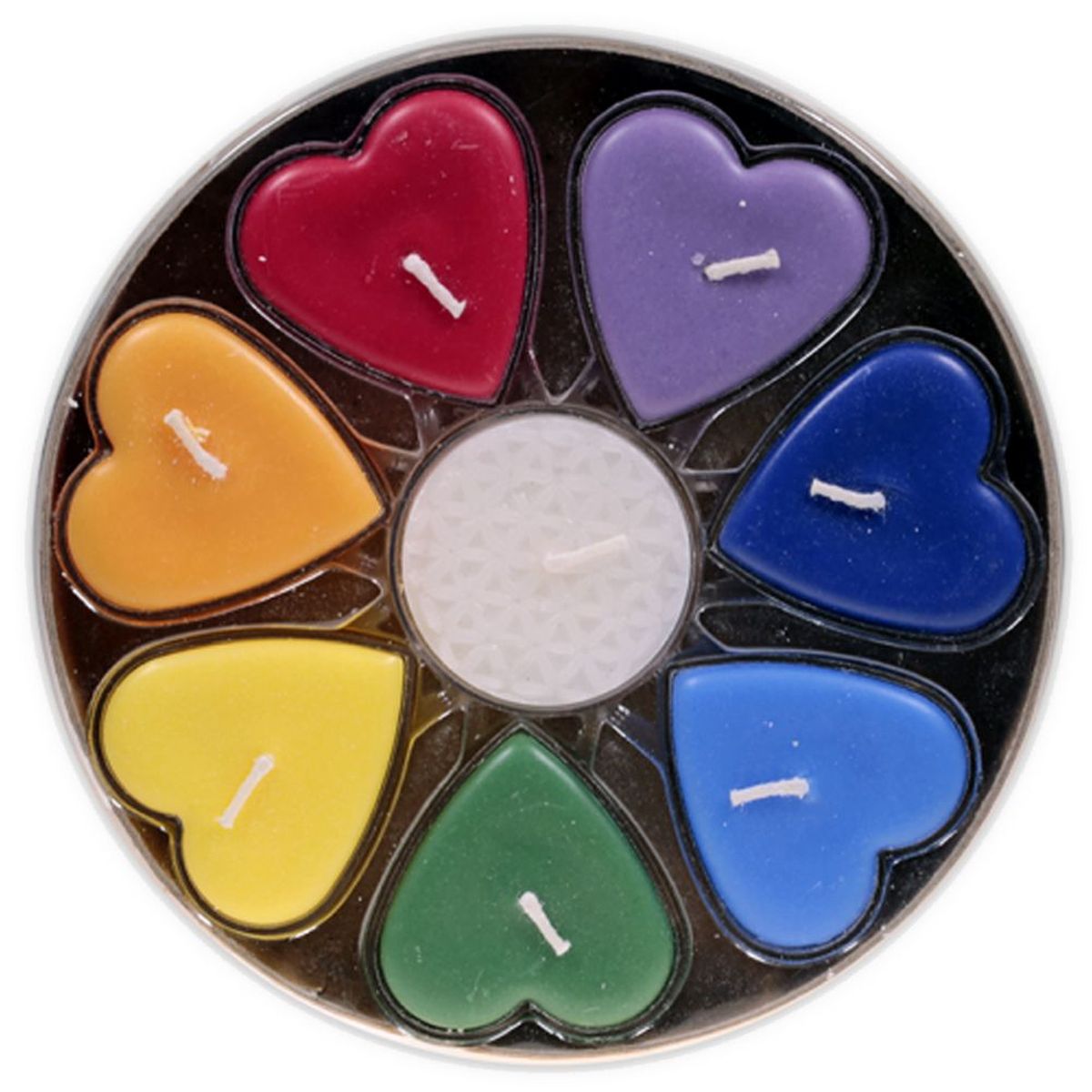 Fair Trade Heart shaped candles stearin chakra