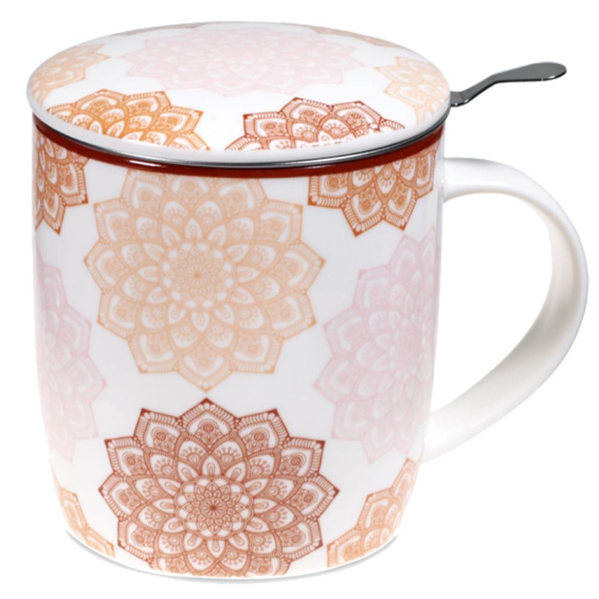 Gift box Tea Infuser Mug Mandala pink