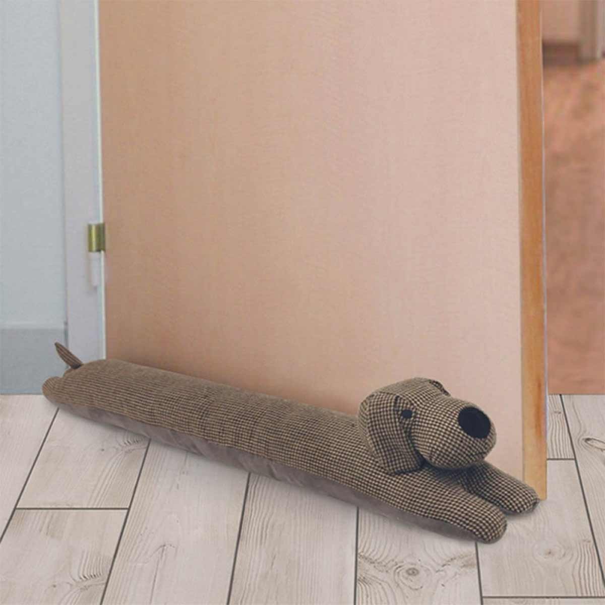 Brown dog door cushion