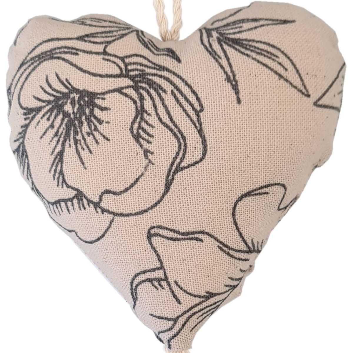 Set of 2 decorative cotton hearts to hang 10 cm - BONNIE
