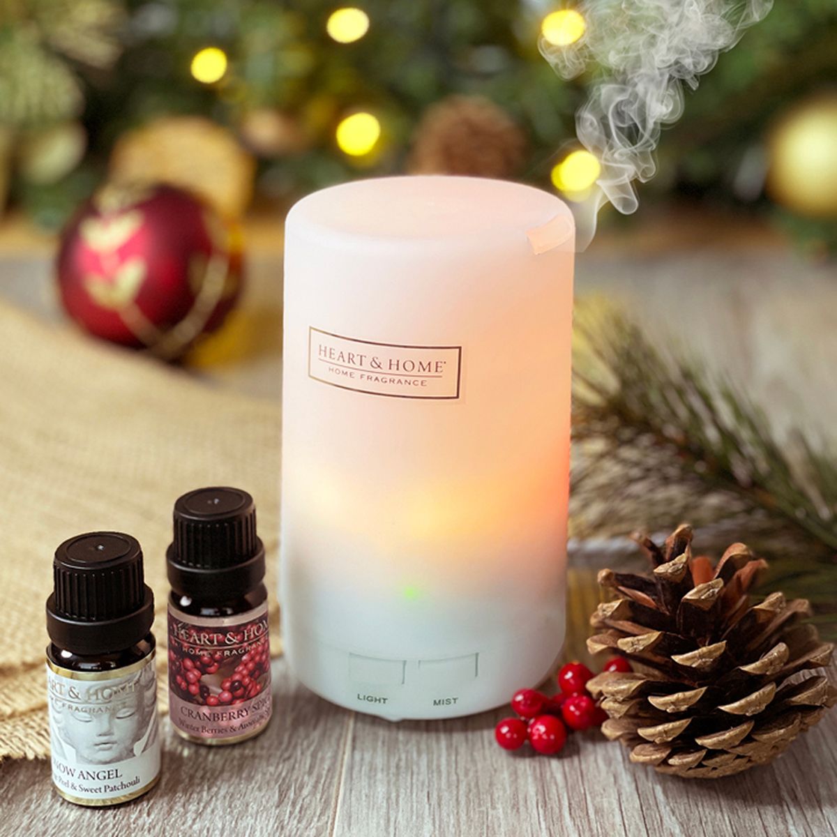 Aroma Diffuser and Oils Gift Set - Heart and Home