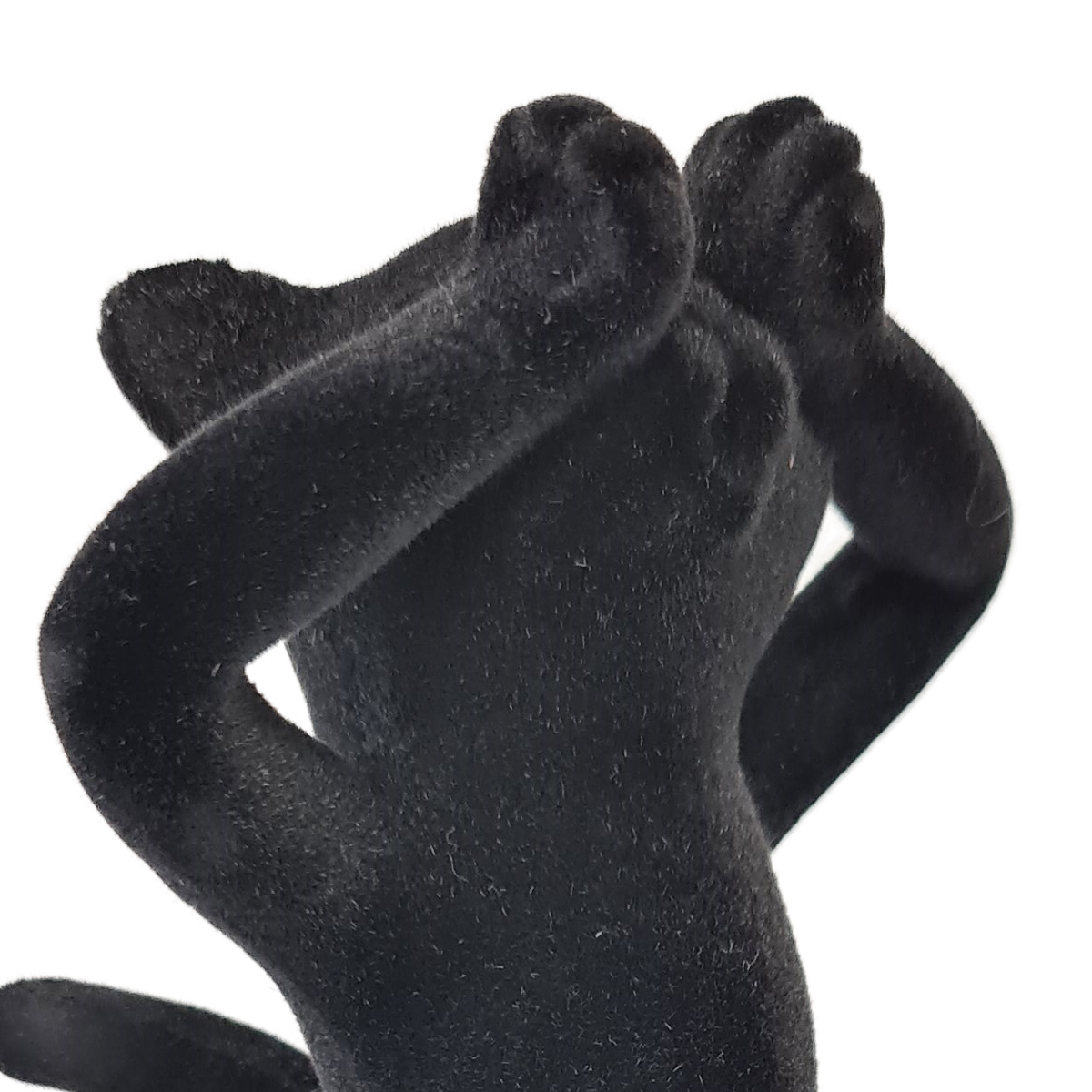 Flocked Black Resin Cat Figurine - Sees Nothing