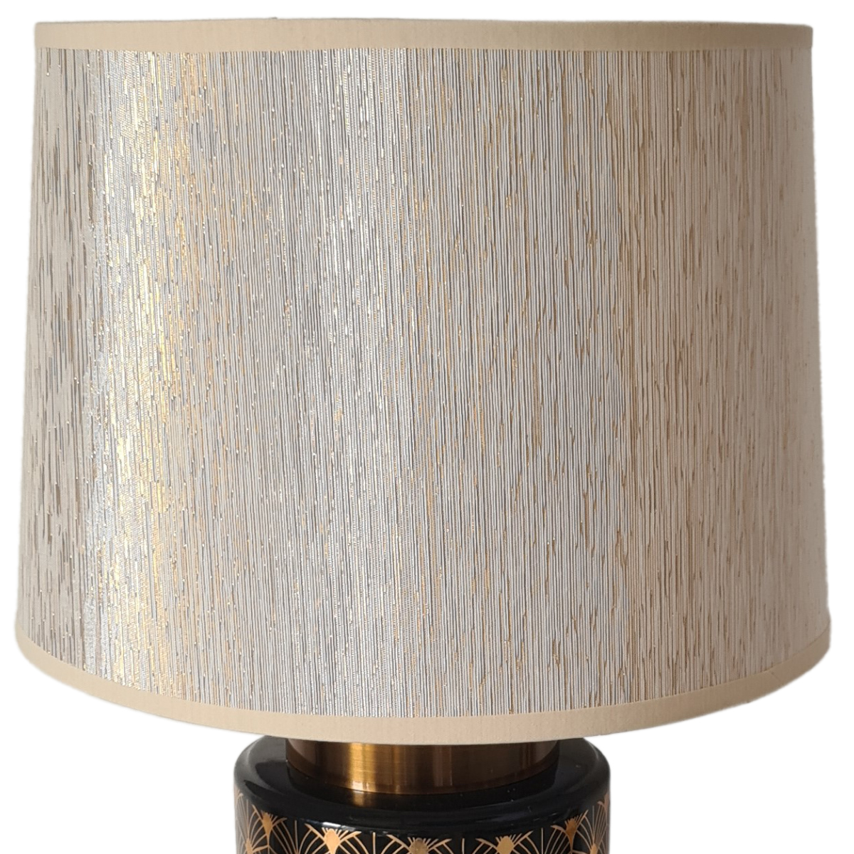 Black and gold art deco table lamp 49 cm