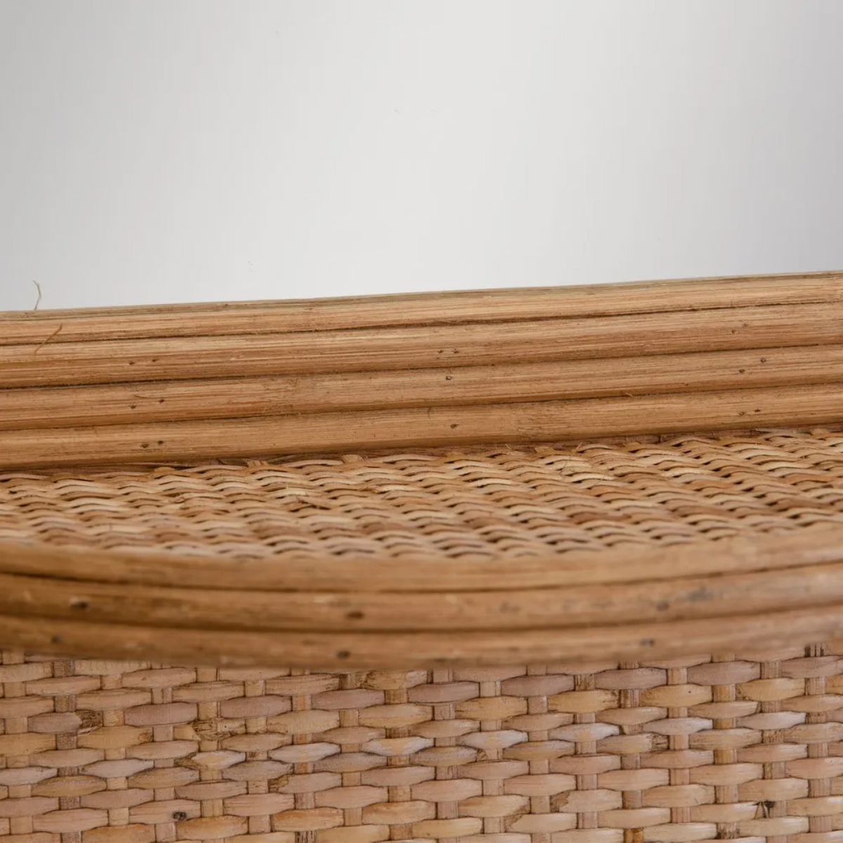 Rattan shelf mirror