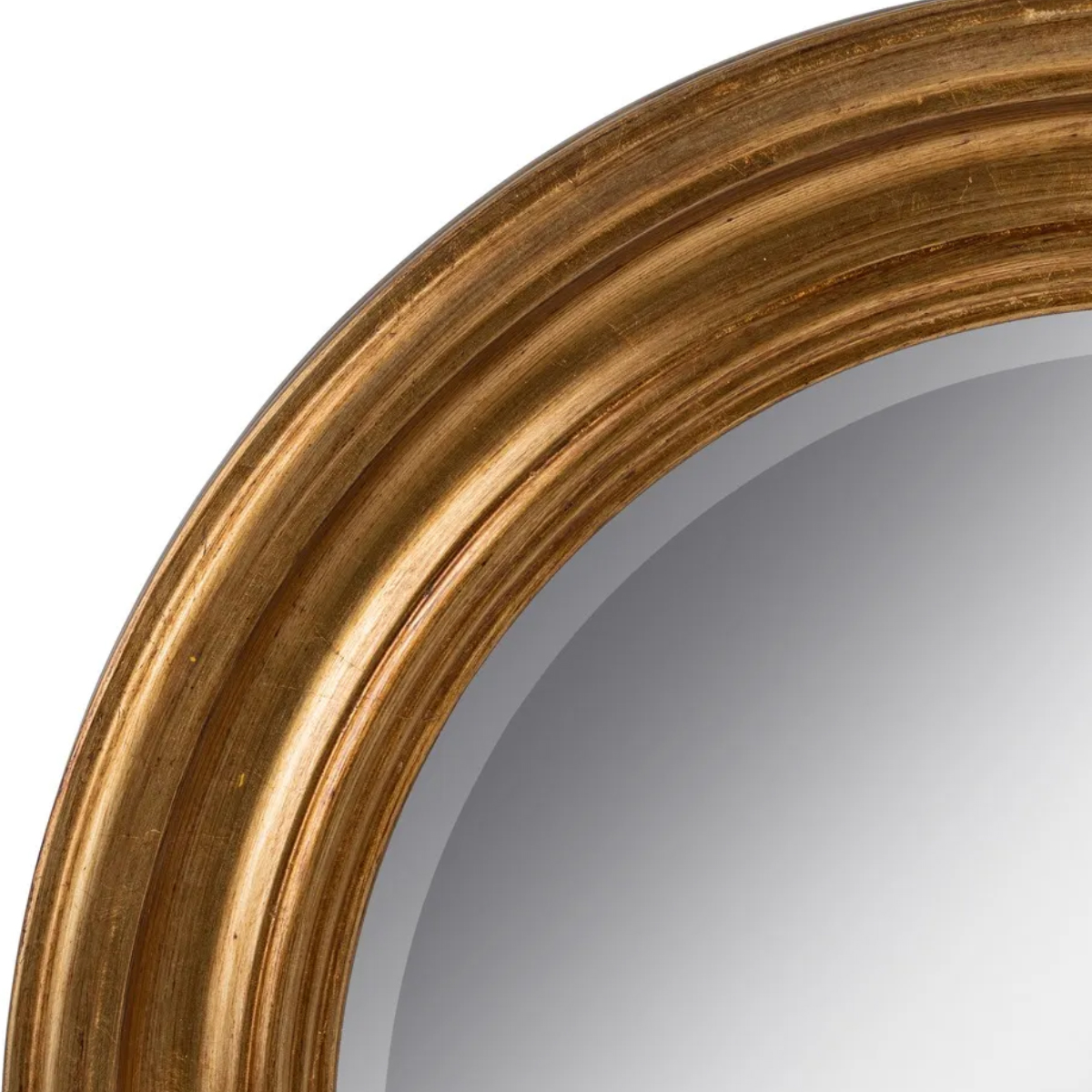 Patinated golden paulownia wall mirror