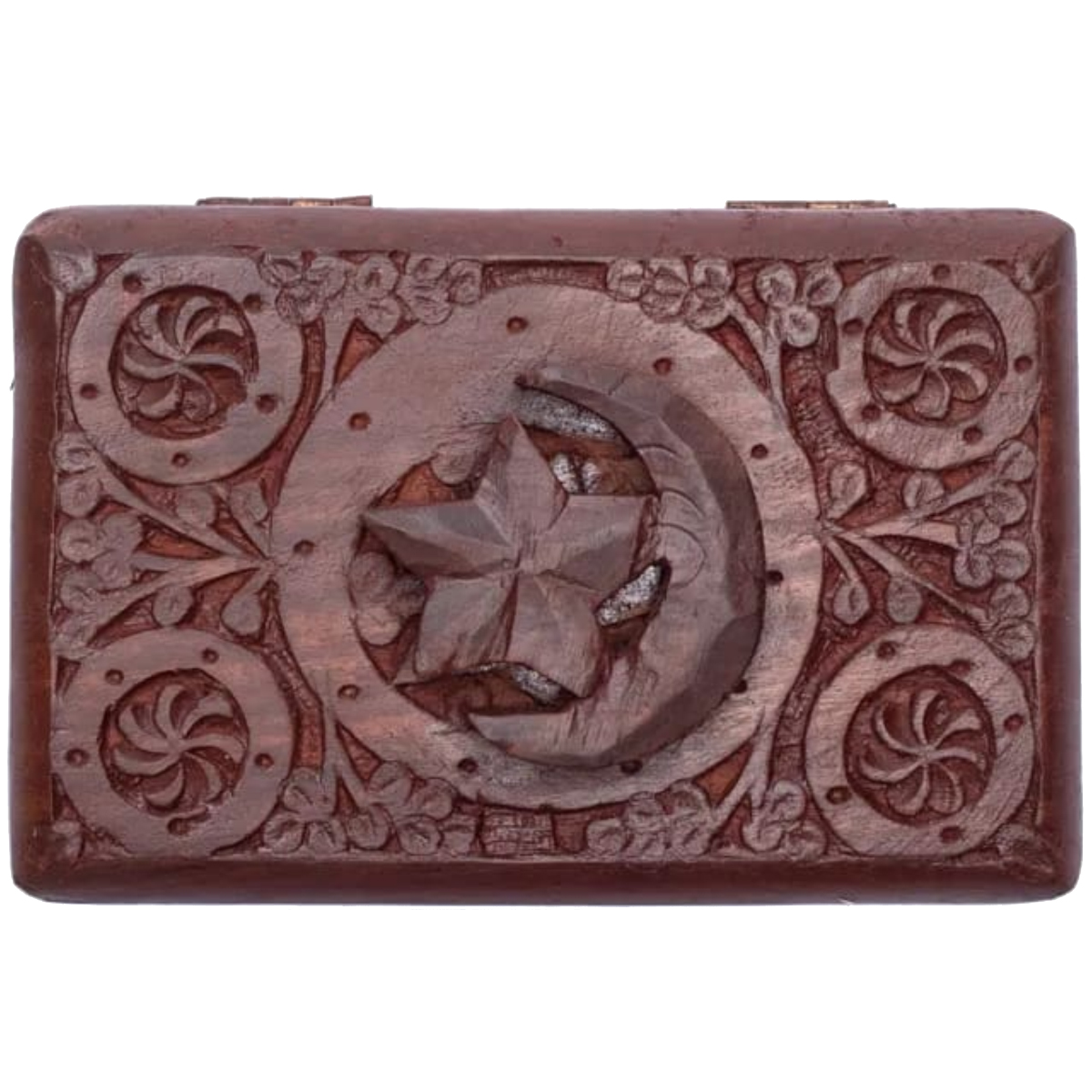 Moon and Star small box carved