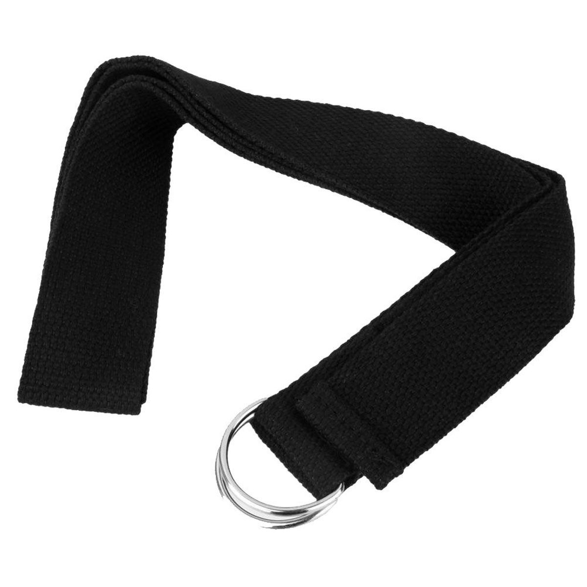 Yoga strap D-ring black cotton