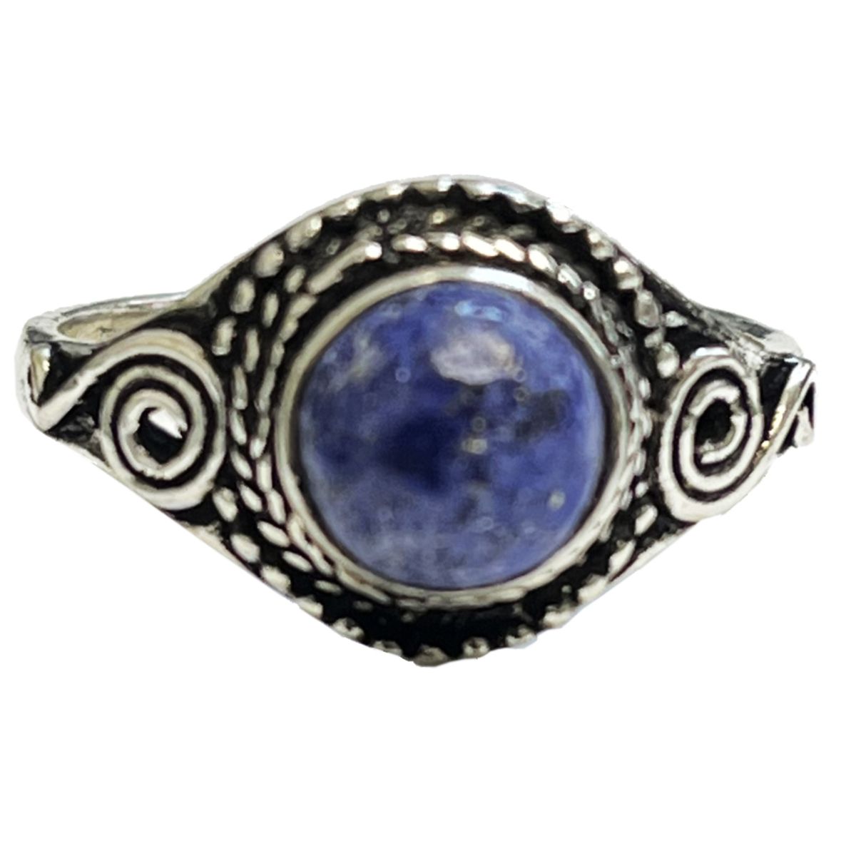 Brass and Lapis lazuli adjustable ring