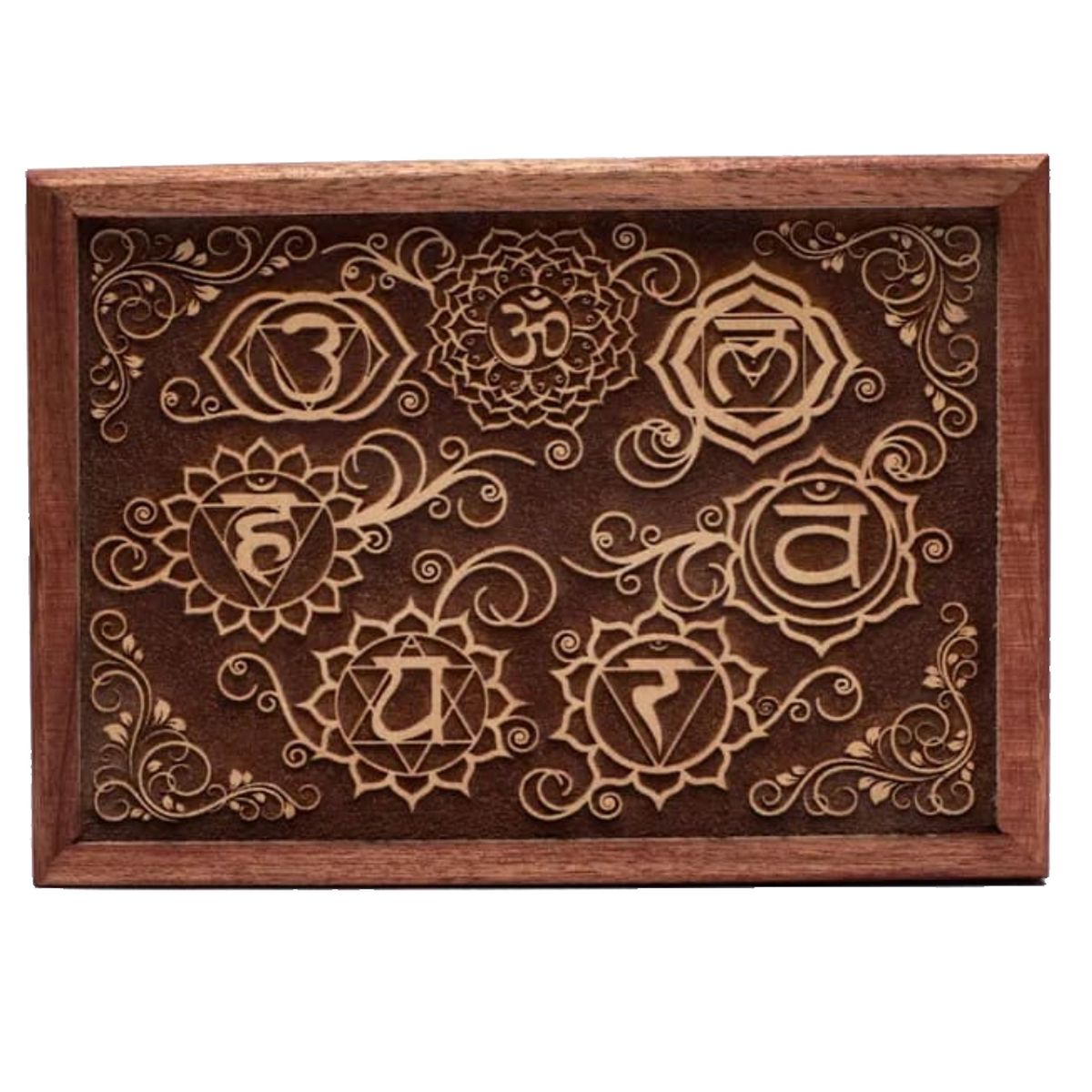 Chakras small box carved