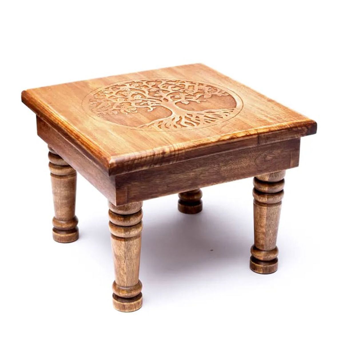 Mini Wooden Side Table Tree of Life