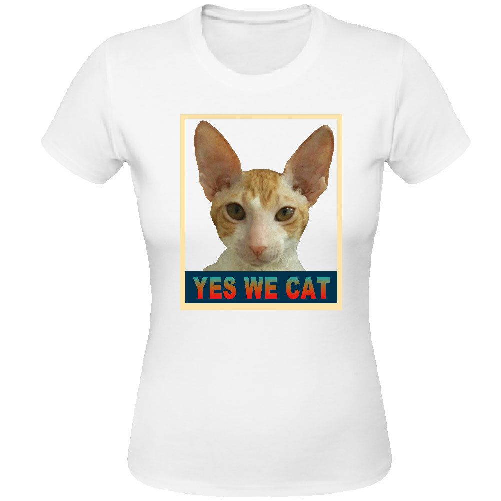 Cat white Women Tee Shirt