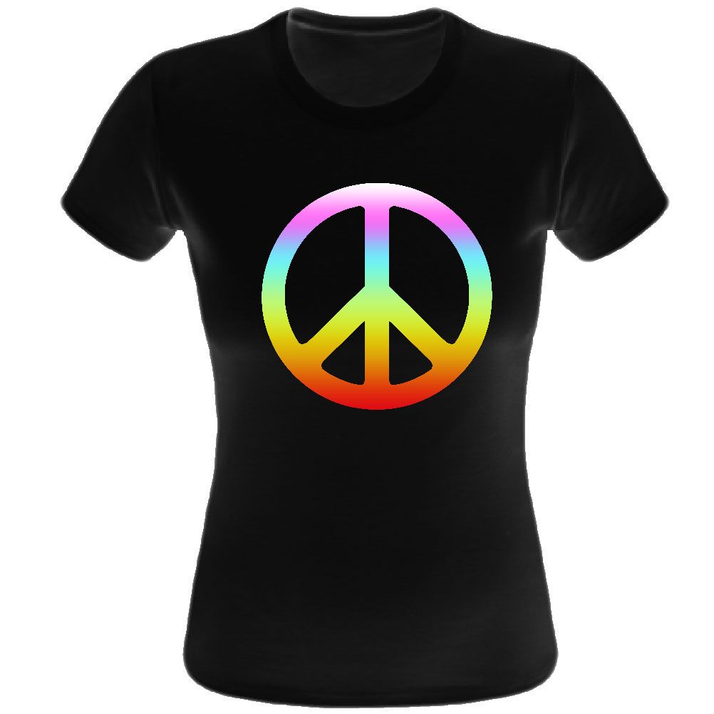 Peace and Black white Women Tee Shirt