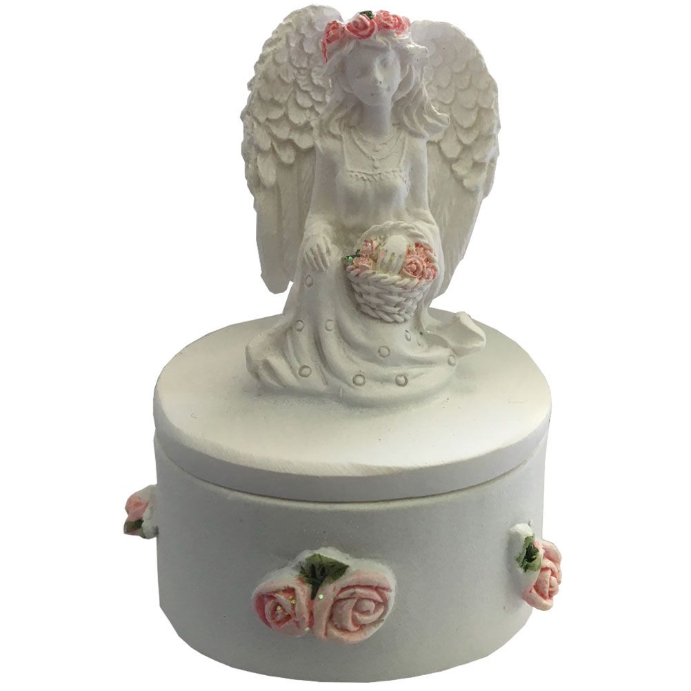 Angel and Basket of Roses Small box