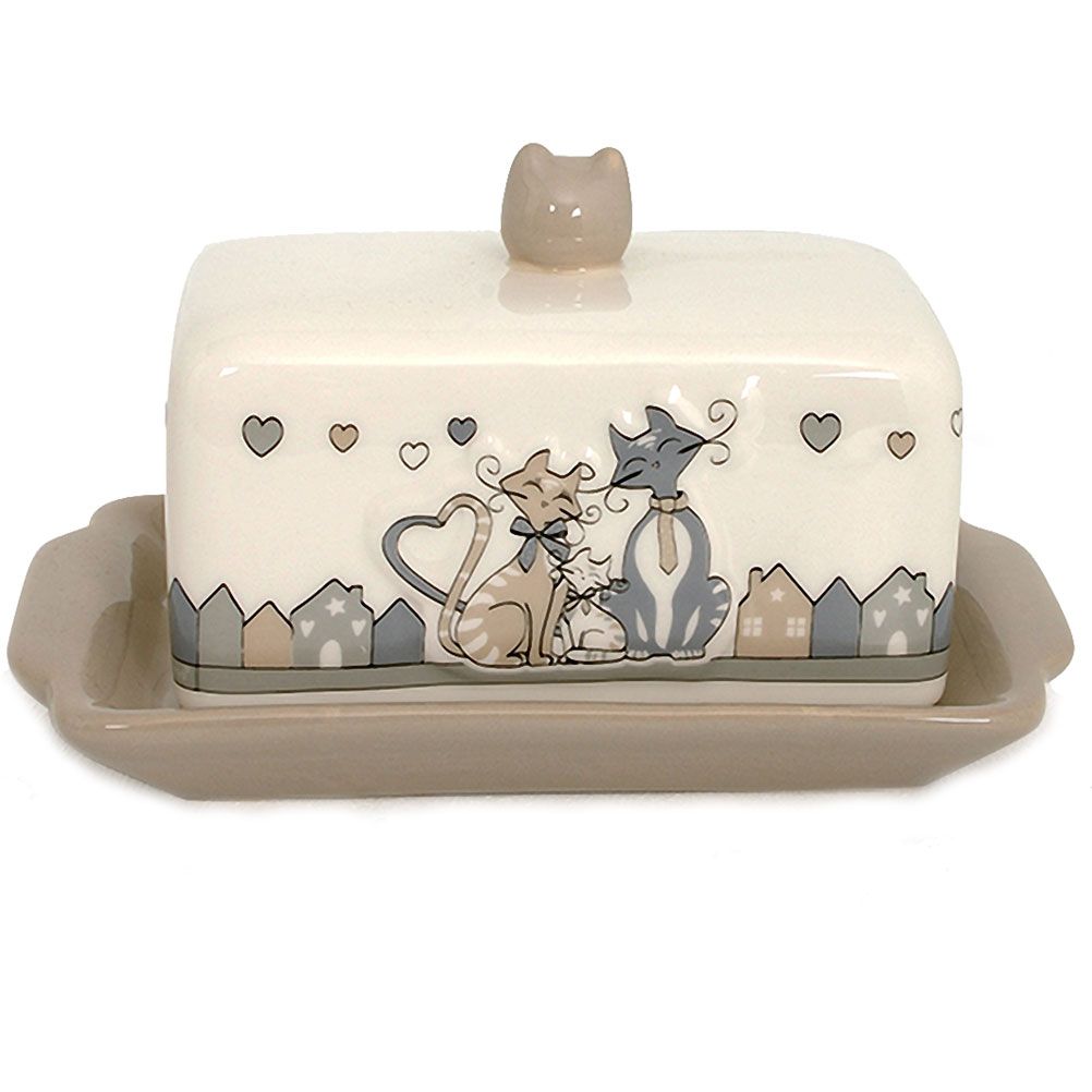 Cats in Love butter dish